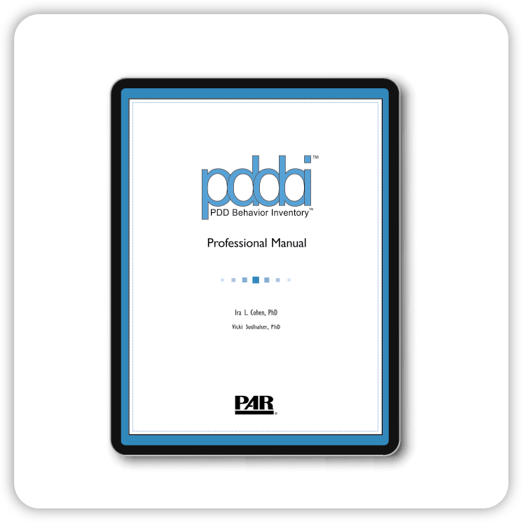 Cover of PDDBI manual displayed on a tablet